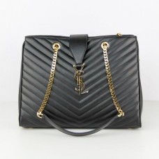 YSL Saint Laurent Monogram Torba na zakupy Czarna