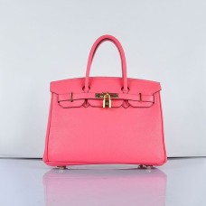 Torebka Hermes Birkin 30cm Togo ze skóry w kolorze różowo-złotym