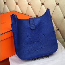 Hermes Evelyne III Togo Skórzana Torba na Ramię Electric Blue