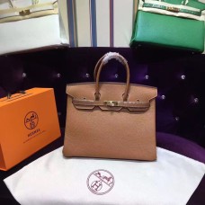 Torebka Hermes Birkin 30 cm Togo ze skóry w kolorze jasnego złota kawowego