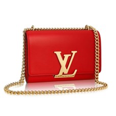 Louis Vuitton M41280 Chain Louise MM Crossbody Bag ze skóry cielęcej