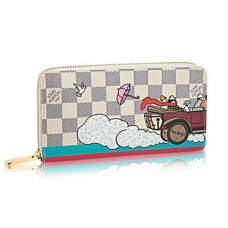 Louis Vuitton N61241 Zapinany na zamek portfel Evasion Damier Azur Canvas