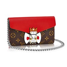 Louis Vuitton M60797 Portfel z łańcuszkiem z maską plemienną i monogramem z płótna