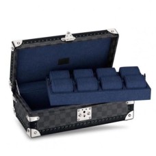 Louis Vuitton N48226 8 etui na zegarek z twardą obudową Damier Graphite Canvas