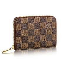 Louis Vuitton N63070 Zapinana na zamek torebka na monety Damier Ebene Canvas