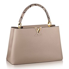 Torba materiałowa Louis Vuitton N91711 Capucines MM Skóra Taurillon